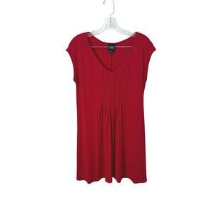 Eileen Fisher 100% Silk Red Short Sleeve Tunic Top